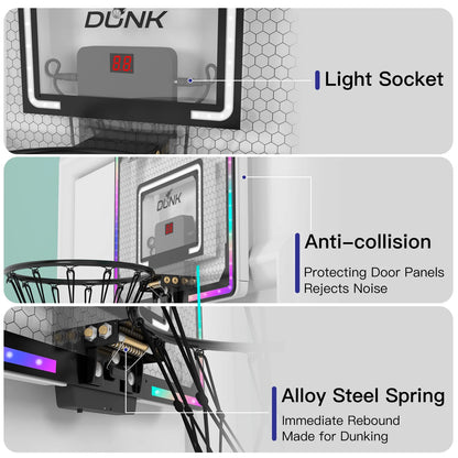 LED Lights Easy Install Toy Sports Equipment with Basketball Hoop, Multicolor