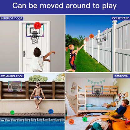 LED Lights Easy Install Toy Sports Equipment with Basketball Hoop, Multicolor