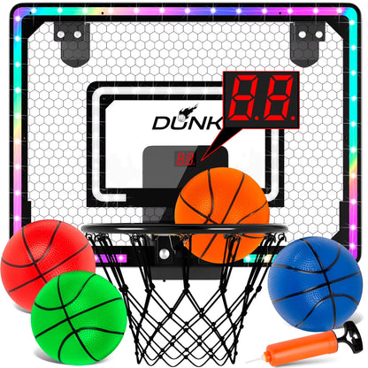 LED Lights Easy Install Toy Sports Equipment with Basketball Hoop, Multicolor