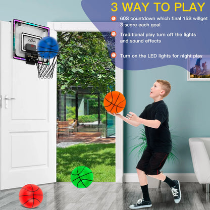 LED Lights Easy Install Toy Sports Equipment with Basketball Hoop, Multicolor